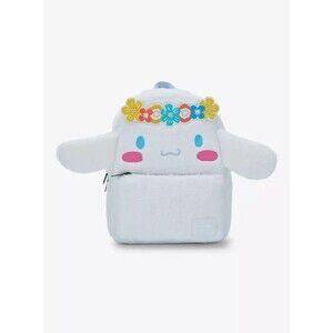 NEW NWT Loungefly Cinnamoroll Flower Crown Plush Fuzzy Mini Backpack Hello Kitty